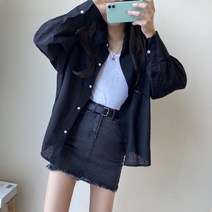 여성용 데일리 나인 린넨 오버핏 셔츠