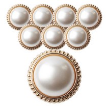 동대문단추왕 진주알 단추 13mm, 8개, 골드