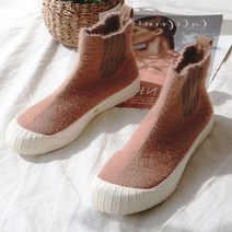 플랙슈 여성용 니트삭스 밴딩 하이탑 슬립온 3cm