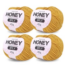 니뜨 허니 3ply 뜨개실 45g x 4p + 무료 도안 세트, 05 머스타드