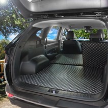 지엠지모터스 퀼팅 가죽 트렁크매트 풀세트, 투싼 NX4 2021(하이브리드), 블랙, 현대