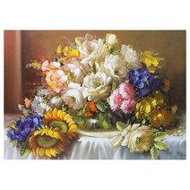 케이엠엘리 3D 액자형 사각 보석 십자수 DIY 50 x 40 cm, 사랑의 향기, 1개