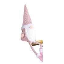 쉐어몰 난쟁이 산타 스탠드 크리스마스 장식품 긴다리 라지, 핑크, 1개