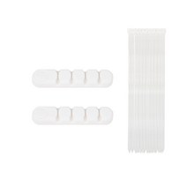 브리스크스타일 컴퓨터 멀티탭 케이블픽스 2p + 케이블타이 중형 130p 세트 화이트, 1세트