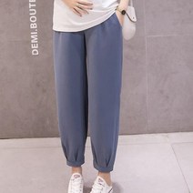 임부용 조거팬츠 9부 쉬폰 하의