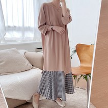 보리맘 퓨리 체크 빅사이즈 임부복 원피스 a422