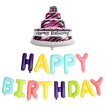 이모쿠비 생일파티풍선 케이크 가랜드세트, 파스텔, 1세트