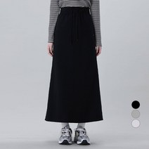 어썸어라운드 여성용 기모 A라인 밴딩 롱 스커트