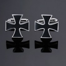 라온투유 남성용 커프스 버튼 커프스링크 07 블랙 크로스 커프스 단추 cuf05 2p
