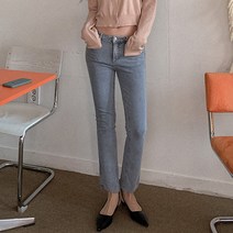 큐니걸스 여성용 155cm 언발 컷팅 2 슬림 데님팬츠