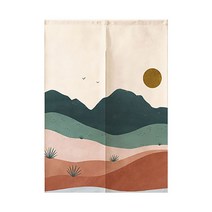 에이홉 핑크베이지톤 감성 프린팅 파티션 커튼 양문형
