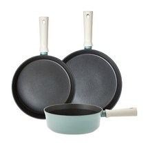 락앤락 슈트 IH 프라이팬 세트 3호 CSU1225S3C, 민트, 멀티팬 22cm + 프라이팬 24cm + 프라이팬 26cm