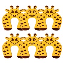 아이끌레 문쾅방지 애니멀 도어쿠션 기린, 혼합색상, 6개