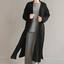 비나인 여성용 포리톤 오픈 골지 롱 가디건