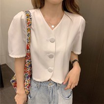 두봄 여성용 트렌드 브이넥 셔츠