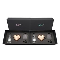 엠퓨처 차량용 하트 방향제 매트 로즈골드 2p + 오일 15ml x 2p + 3cm 클립 2p + 오일솜 2p, 오일(NO5), 1세트