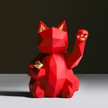 인테리어 장식 소품 행운의 고양이, 레드