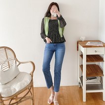 로미스토리 여성용 쿨소재 일자핏 데님