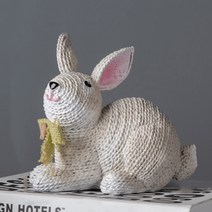 JCP 단추 리본 토끼 오브제 D, 혼합색상