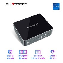 Chatreey-미니 pc i7 10510U i5 10210U Nvme SSD 윈도우즈 11 게임용 데스크탑 컴퓨터 2xGigabit 이더넷, 04 i7-10510U_04 EU, 06 8G 512G SSD 1TB HDD