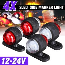 트럭 라이트 led전구 튜닝 스위치 4pcs 12v 24v 범용 트레일러 테일 사이드 마커 표시등 램프 에지 조명 신호 조명 캐러밴 버스, 없음