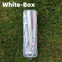 휴대용고데기 미니 슬림 헤어 고데기 3 in 1 Hair Iron 고품질 플랫 언 스트레이트 닝 핫 빗 전문 너 & 컬링 스타일링 도구, 화이트박스_미국