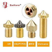 자격증용 모델링 건축CHT 노즐 E3d V6 황동 PTFE 코팅 붙지 않는 필라멘트 고 유량 0.2/0.3/0.4/0.6/0.8/1, 04 0.5mm_06 V6(PTFE) x 3