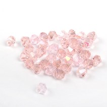 크리스탈 비즈 주판알 4mm 마름모 비즈공예재료, 핑크(AB)