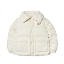 MLB 공식 여성 쇼트 다운 재킷 방풍 따뜻한 스포츠 캐주얼 와이드 칼라 가을 겨울 DJW02