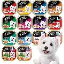 시저 강아지 사료 간식 주식캔 100g 17종, 14세이상 닭고기와쌀과야채 100g