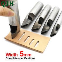 그리프 치즐 끌 5MM 너비 가죽 드릴링 헤드 스트랩 직사각형 구멍 펀칭 스틸 중공 DIY 공예 공구 153391, 5x17mm