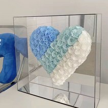 결혼기념일 1주년 선물 곰돌이꽃 장미 곰돌이 a08, 단일사이즈, 35x35x10cm 그라데이션 블루