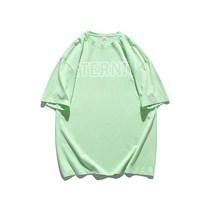 박시반팔티 여름 와이드 루즈핏 짧은 T입체 오목볼록 질감 펀칭 접착제 인쇄 문자다 커플 t셔츠 4993530859