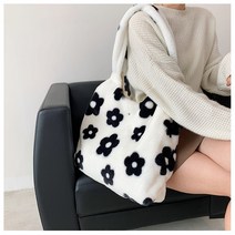 플라워 페이크퍼 숄더 백 가방 에코백 꽃 털 겨울 미니 핸드백 빅사이즈 데일리 포인트 제주도 여행 캠퍼스