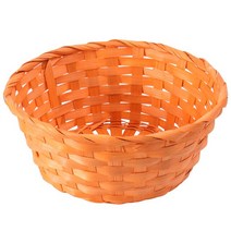 바구니 짠 부활절 보관 라운드 위커 대나무 장식 피크닉 사탕 빵 계란 소품 과일 날, 03 Orange