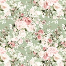 돌하우스용 벽지/HSWP02 Rose buds and Leaves H