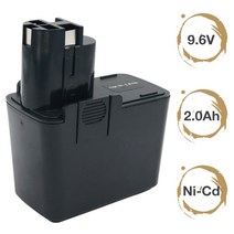 보쉬 호환 충전 배터리 9.6V 2Ah NICD 리튬이온 호환 BAT001 GSR 9.6 VE PSR PSB 9.6 GBB 9.6VES-1 GLI 9.6V