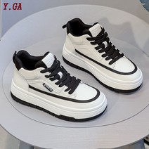 Y.GA 봄 가을 겨울 여성 패션 운동화 여자 키높이 스니커즈 굽높은 캐주얼 슈즈 4.5cm 통굽 미끄럼 방지 편안한 신발 통기성이 좋다