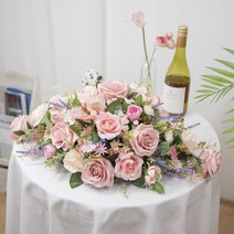 로지믹스 사방화 센터피스 실크플라워 테이블 장식