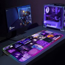 마우스패드 장패드 게임용 마우스 패드 RGB 카펫 데스크 컴퓨터 K-팝 스타 액세서리 긴 패딩 키보드 매트, 01 BTS0001_07 RGB400x900x3m