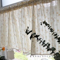 하프 커튼 주방 창문 가리개 바란스 가림막 데이지 카페