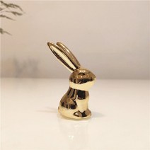 미니어처 인형 동상 조각 장식품 입상 공예 액세서리 소품 장식 인테리어 세라믹 귀여운 골드 흰 토끼 여우 도자기 테이블 홈 선물 현대 보석 랙 가구 dhyn01, 황금 토끼 2