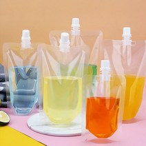 음료 생과일 스탠딩지퍼백 비닐백 쥬스 투명 보관 파우, 단품, 1개, 1개