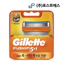 질레트 퓨전 메뉴얼 5 중 면도날 4개입 1개 붐초코칩 20g 증정, 4개