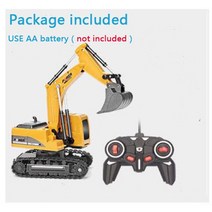 RC 굴삭기 장난감 엔지니어링 자동차 24Ghz 5 채널 124 합금 및 플라스틱 굴삭기 RTR RC 자동차 어린이용 원격 제어 자동차 선물, 6CH Without battery