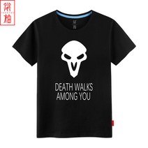 프린트 플라워 여름옷 파수꾼 캐릭터 대범한 방법 라운드넥반팔티 한조 겐지 가문 저승사자 프린팅 티셔츠 순면 560501250