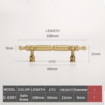 앤티크 서랍식 새틴 문 손잡이 빈티지 주방 캐비닛 찬장 당김 하드웨어, [09] C-0388-160-polish