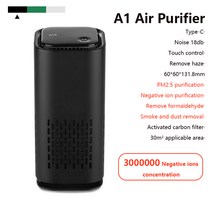 미니 공기청정기 가정용 공기 청정기 HEPA 필터 USB 케이블 저소음 휴대용 자동차 야간 조명 장착 샤오미, 01 01_01 USB, [01] 01
