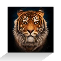DIY 3D 보석십자수 세트 캔버스형 25 X 25 cm 비즈 큐빅 풍경 명화 구슬, 호랑이
