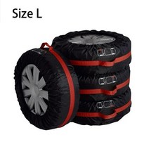 타이어보관CHIZIYO 4 개/대 스페어 타이어 커버 케이스 폴리 에스터 자동차 액세서리 여름 겨울 프로텍터, [02] L, 2L